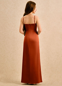 Azazie Bundt Girls Formal Flower Girl Klänningar Klä A-Line i Stretch Satin Plisserad image2