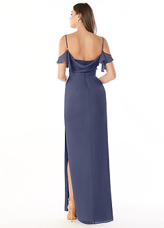 Azazie Emeralda Bridesmaid Dresses Stormy Sheath Off the Shoulder Chiffon Dress image2