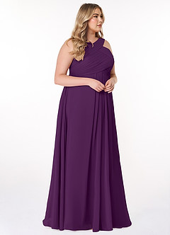 Azazie Kaleigh Bridesmaid Dresses Grape A-Line Pleated Chiffon Dress image10