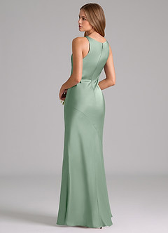Azazie Allettie Bridesmaid Dresses Agave Mermaid Stretch Satin Dress image2