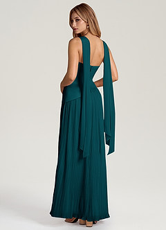Azazie Tierney Bridesmaid Dresses Pine A-Line Strapless Chiffon Convertible Dress image4