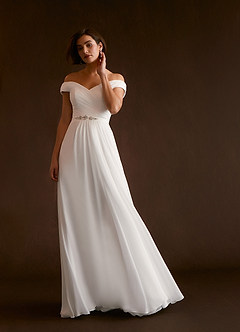 Azazie Elsie Wedding Dresses A-Line Sequins Chiffon Floor-Length Dress image4