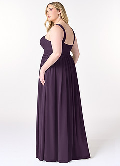 Azazie Elvira Bridesmaid Dresses Plum A-Line Pleated Chiffon Dress image10