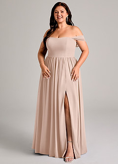 Azazie Calianna Bridesmaid Dresses English Rose A-Line Off the Shoulder Chiffon Convertible Dress image14