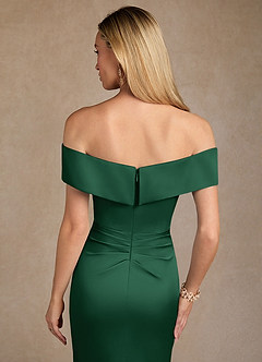 Azazie Laredo vestidos de madre de la novia Vestido de Verde Oscuro de Satén Elástico de Sirena con Vestidos sin tirantes image7