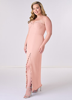 Barbie ♥ Azazie Final Sale Rosette Sheath Corset Chiffon Dress image9