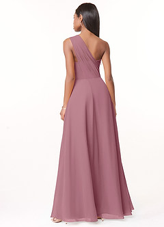 Azazie Ashley Bridesmaid Dresses Vintage Mauve A-Line Ruched Chiffon Dress image2