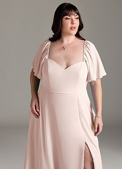 Azazie Chloe Bridesmaid Dresses Rose Petal A-Line Sweetheart Neckline Chiffon Dress image12
