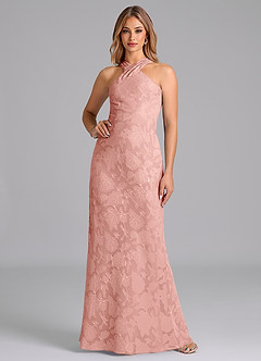 Azazie Doretta Bridesmaid Dresses Rosette Mermaid Pleated Floral Burnout Dress image1