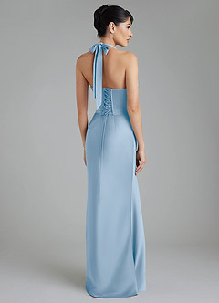 Azazie Torrance Robes de demoiselle d'honneur Robe Sirène en Satin extensible Corset Poudre Bleue image8