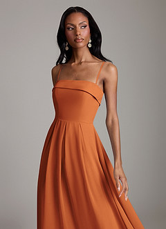 Azazie Lucienne Bridesmaid Dresses Cinnamon A-Line Strapless Chiffon Convertible Dress image3