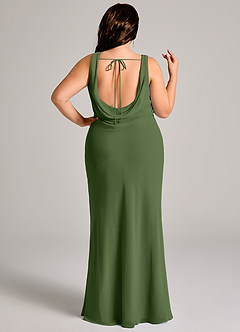 Azazie Rylina Bridesmaid Dresses Olive Mermaid Pleated Chiffon Dress image11