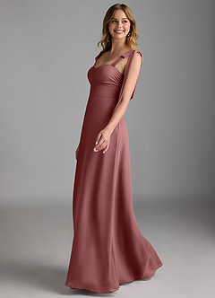 Azazie Lizet Bridesmaid Dresses Desert Rose A-Line Sweetheart Neckline Chiffon Dress image4