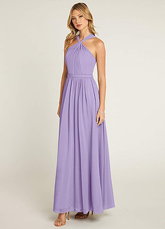 Azazie Jacey Final Sale Lilac A-Line Pleated Chiffon Dress image6