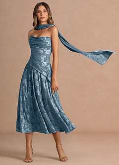 Gabriela Dusty Blue Midi Dress image5