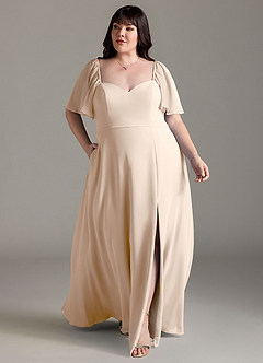 Azazie Chloe Bridesmaid Dresses White Alabaster A-Line Sweetheart Neckline Chiffon Dress image7
