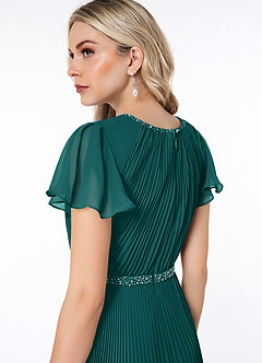 Azazie Kara Modest Bridesmaid Dresses A-Line Pleated Chiffon Floor-Length Dress image6