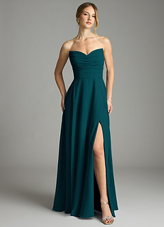 Azazie Ayla Abiti da Damigella Abito A-Line in Chiffon Scollo a Cuore Pino image6