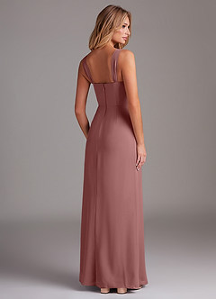Azazie Denice Bridesmaid Dresses Desert Rose Sheath Pleated Chiffon Dress image6