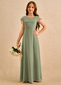 Azazie Kittie Girls Formal Flower Girl Klänningar Klänning A-Line i Chiffong image5