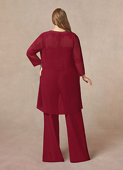 Azazie Florida Mother of the Bride Dresses Burgundy Jumpsuit/Pantsuit Sequins Chiffon Dress image15
