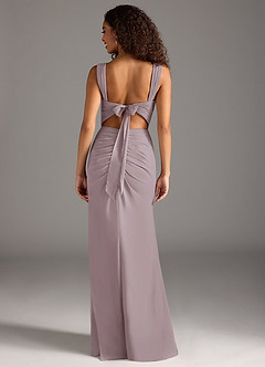 Azazie Jesaphine Bridesmaid Dresses Dusk Sheath Bow Chiffon Dress image2