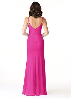 Azazie Deandra Bridesmaid Dresses Fuchsia Mermaid Pleated Mesh Dress image2