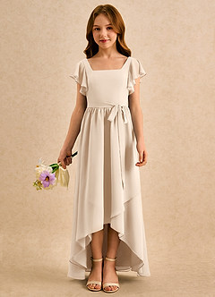 Azazie Milly Girls Formal Flower Girl Klänningar Klä A-Line i Chiffong Plisserad image3