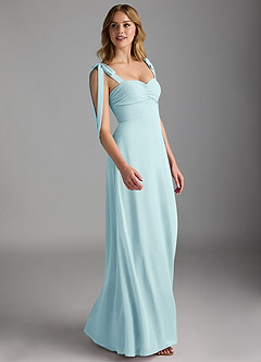 Azazie Lizet Bridesmaid Dresses Sea Glass A-Line Sweetheart Neckline Chiffon Dress image3