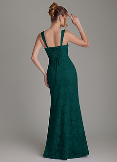Azazie Agustina Bridesmaid Dresses Pine Mermaid Corset Floral Burnout Dress image4