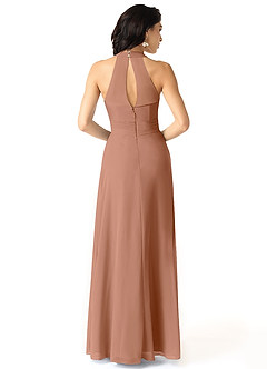 Azazie Danica Bridesmaid Dresses Bronzer A-Line Pleated Chiffon Dress image2