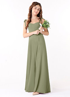 Azazie Rosey Junior Pistachio A-Line Sweetheart Neckline Chiffon Dress image1