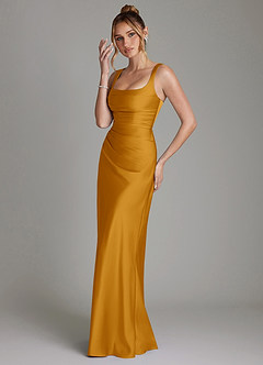 Azazie Agustina Morsiusneito Mekot Mrenneito Korsetti Joustava satiini Lattian pituus Pukeutua image5