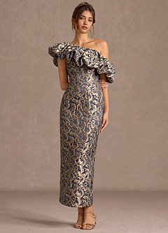 Maxi jurk Ismerelle Vergulde Marine image3