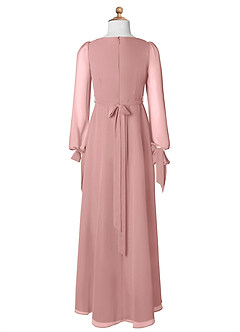 Azazie Leonia Junior Dusty Rose A-Line with Pockets Chiffon Dress image8