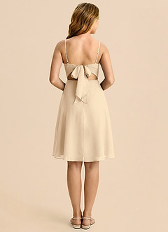 Azazie Shale Linia A Ukłon Szyfon Mini Młodsza druhna Sukienka image2