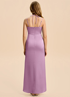 Azazie Nova Junior Wisteria Sheath Pleated Stretch Satin Dress image2