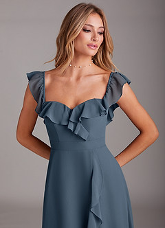 Azazie Lyra Bridesmaid Dresses Neptune A-Line Chiffon Convertible Dress image10