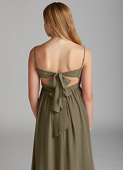 Azazie Zeya Junior Willow Green A-Line Chiffon Dress image2