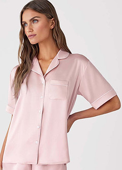 100% Washable Silk Pajama Short Sleeve Top