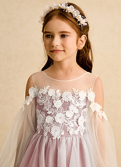 Azazie Zimi Flower Girl Klänningar Klänning Balklänning i Tyll Hjärtformad urringning image8