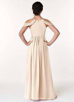 Azazie Seneca Junior White Alabaster A-Line Off the Shoulder Chiffon Dress image2