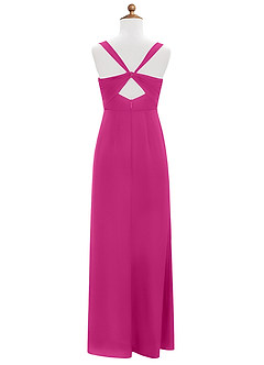 Azazie Mero Junior Fuchsia Mermaid Pleated Stretch Satin Dress image8