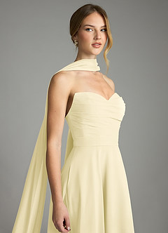 Azazie Ayla Abiti da Damigella Abito A-Line in Chiffon Scollo a Cuore Sorbetto Al Limone image8