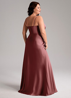Azazie Lidia Bridesmaid Dresses Amethyst Mermaid Side Slit Stretch Satin Dress image13