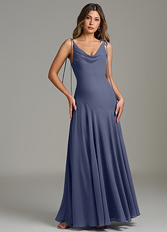 Azazie Dawn Bridesmaid Dresses Stormy Mermaid Pleated Chiffon Dress image4