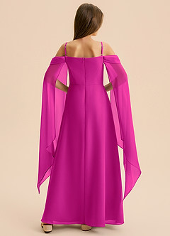 Azazie Moana Junior Linia A Pofałdowany Szyfon Długość podłogi Młodsza druhna Sukienka image5