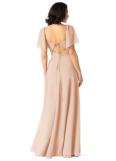 Azazie Chloe Bridesmaid Dresses English Rose A-Line Sweetheart Neckline Chiffon Dress image2