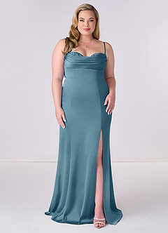 Barbie ♥ Azazie Bridesmaid Dresses Bermuda Mermaid Corset Stretch Satin Dress image6
