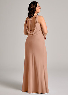 Azazie Rylina Bridesmaid Dresses Champagne Rose Mermaid Pleated Chiffon Dress image8